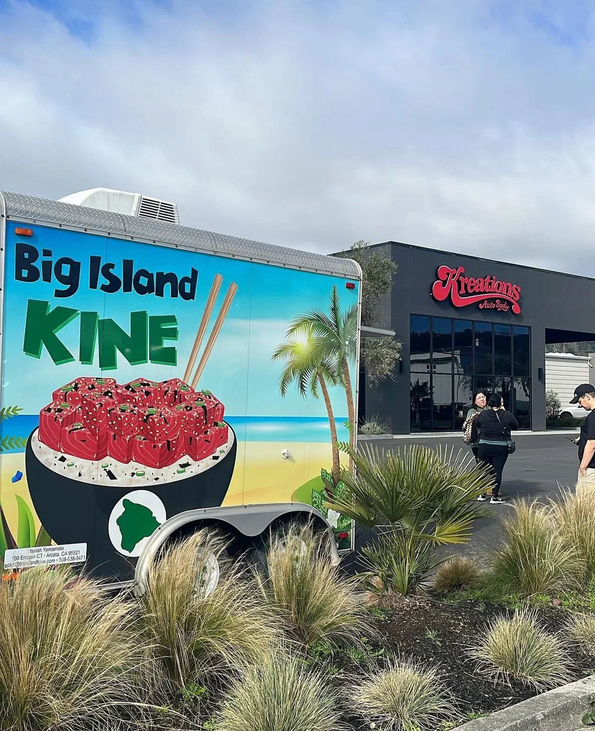 Big Island Kine food truck at the Kreations Auto Body Fortuna shop